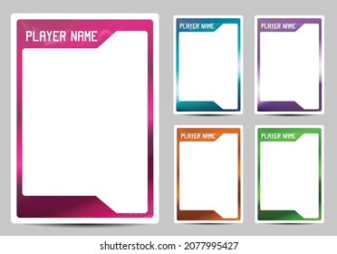 Sport Or Game Player Identification Trading Card Frame Border Template Design Flyer