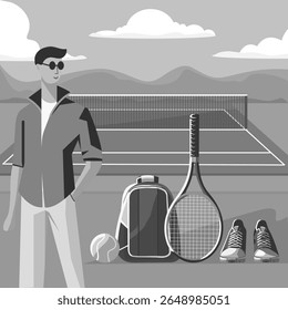 Sport Game Tennis Court Ball Racket Club People