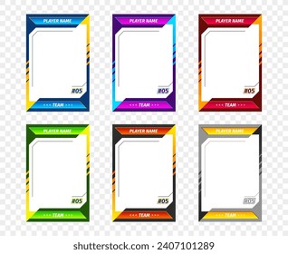 Sport game trading card template. Isolated 3d vector collectible cards featuring athletes, stats, and images. allow fans to trade, collect, and play games based on their favorite sports and players