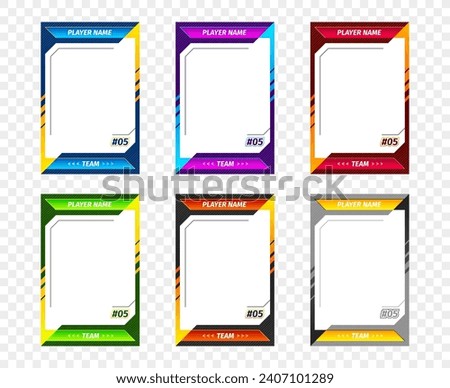 Sport game trading card template. Isolated 3d vector collectible cards featuring athletes, stats, and images. allow fans to trade, collect, and play games based on their favorite sports and players ストックフォト © 