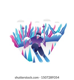 Sport or Game website concept of web page design include trophy vector flat illustration. for website or mobile website