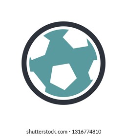Sport games competition logo. soccer ball.
