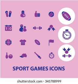 sport, games, gym, fitness icons, signs vector concept set for infographics, mobile, website, application 