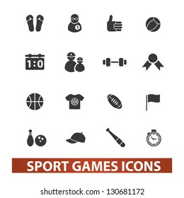 sport games icons set, vector