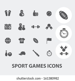 sport games icons set, vector