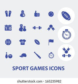 sport games icons set, vector