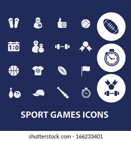 sport games icons set, vector
