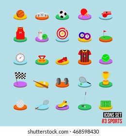 Sport, games and leisure icon set. Vector Illustration
