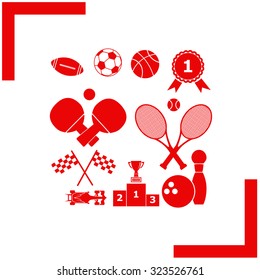 Sport games set vector icon.