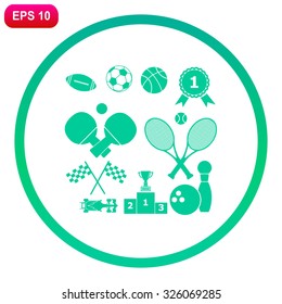 Sport games set vector icon.