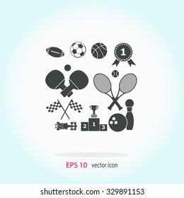 Sport games set vector icon.