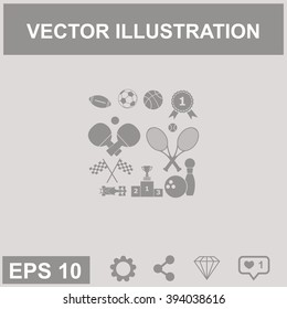 Sport games set vector icon.