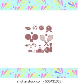 Sport games set vector icon on white background. Isolated illustration. Business picture.