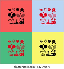 Sport games set vector  icon.