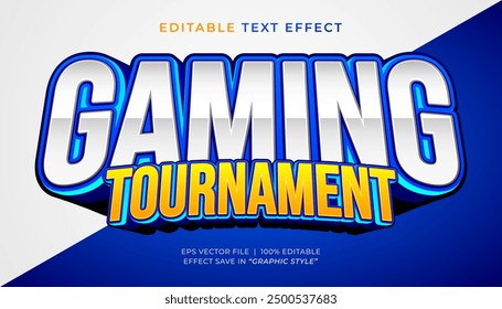 Estilo de juego de efecto de texto editable 3d de Sport Gaming Tournament