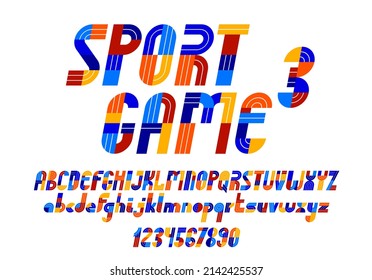 Sport geometric font vector letters alphabet, stylish retro geometric typeface design, easey to use for logo creation.