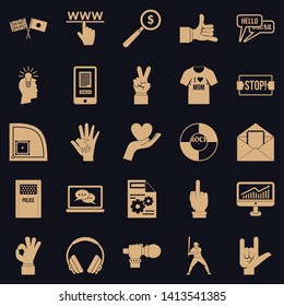 Sport gesture icons set. Simple set of 25 sport gesture vector icons for web for any design