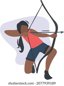 sport girl archer character art