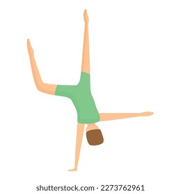 Sport girl icon cartoon vector. Aerial dancer. Team art