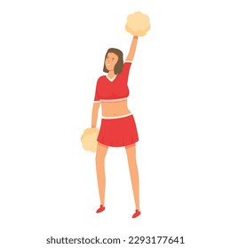 Sport girl icon cartoon vector. Pom cheer leader. Woman team