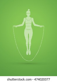 Sport girl jumping rope designed using geometric pattern graphic vector.