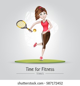 Sport girl playing tennis. Healthy lifestyle