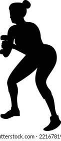Sport girl sihouette vector art and illustration