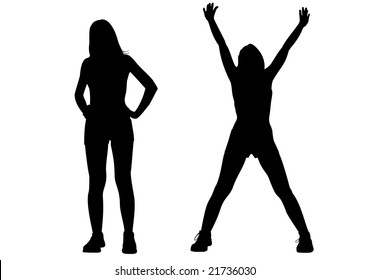 sport girl silhouette vector