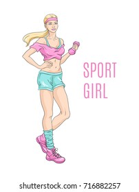 Sport girl vector illustration
