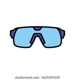sport glasses color line icon for digital and print projects.  Minimal clean icons for apps and websites. Modern simple icons for UI UX and branding