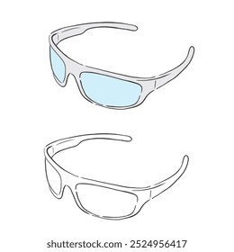 sport glasses image. one image is plain and the other is colored
