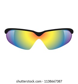 Sport glasses mockup. Realistic illustration of sport glasses vector mockup for web design isolated on white background