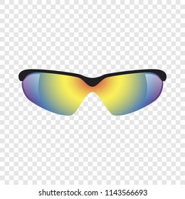 Sport glasses mockup. Realistic illustration of sport glasses vector mockup for on transparent background