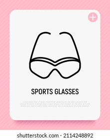 Sport glasses thin line icon. Vector illustration of goggles.