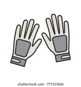 Sport gloves color icon. Isolated vector illustration