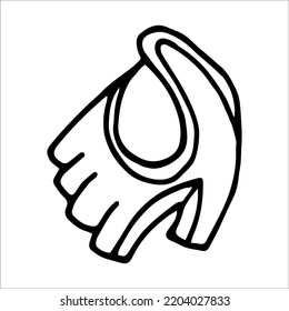 Sport gloves doodle style vector illustration isolated on white background