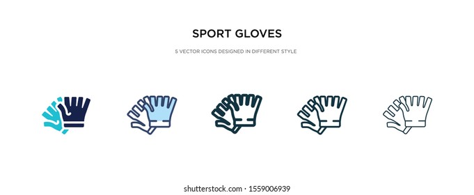 sport gloves icon in different style vector illustration. two colored and black sport gloves vector icons designed in filled, outline, line and stroke style can be used for web, mobile, ui