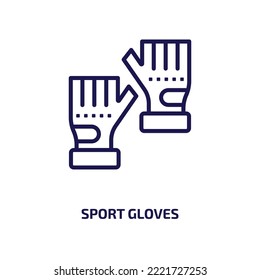 sport gloves icon from gym and fitness collection. Thin linear sport gloves, sport, glove outline icon isolated on white background. Line vector sport gloves sign, symbol for web and mobile