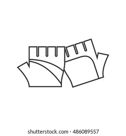 Sport gloves icon in thin outline style. Cycling motorcycle race hand protection
