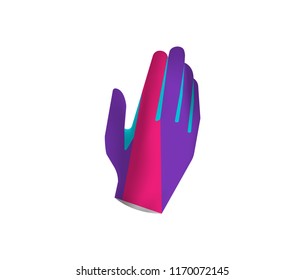 Sport gloves isolated on white background. Gloves design for active sport. Insulated gloves vector illustration for motocross, cycling and mountain biking.