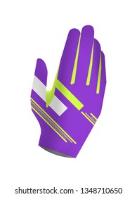 Sport gloves isolated on white background. Gloves design for active sport. Insulated gloves vector illustration for motocross, cycling and mountain biking.