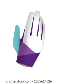 Sport gloves isolated on white background. Gloves design for active sport. Insulated gloves vector illustration for motocross, cycling and mountain biking.