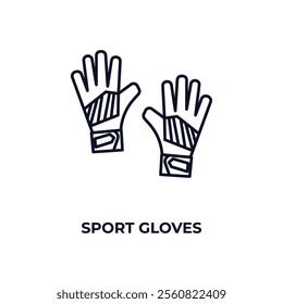 sport gloves outline icon. Linear vector from gym concept. Thin line sport gloves icon isolated on white background