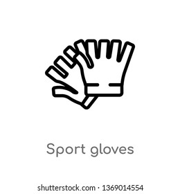 sport gloves vector line icon. Simple element illustration. sport gloves outline icon from gym and fitness concept. Can be used for web and mobile