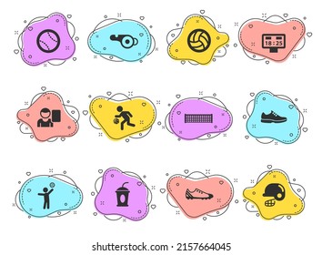 sport glyph vector icons on color bubble shapes isolated on white background. sport icon set for web design, mobile apps and ui design