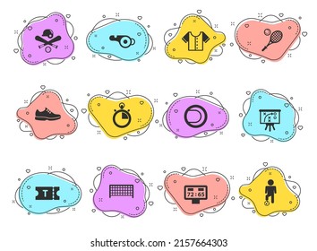 sport glyph vector icons on color bubble shapes isolated on white background. sport icon set for web design, mobile apps and ui design