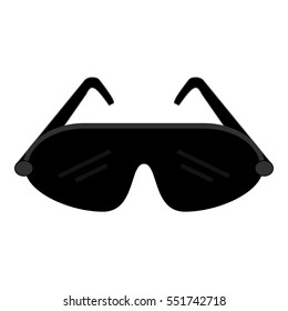 Sport goggles icon. Wind and snow protection glasses. Isolated graphic vector illustration icon in flat style. Vector drawing.