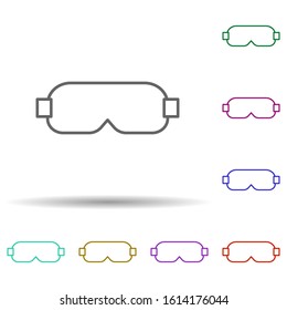 sport, goggles multi color style icon. Simple thin line, outline vector of sport icons for ui and ux, website or mobile application