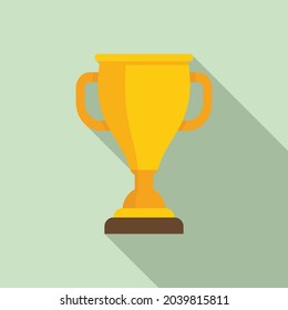 Sport gold cup icon flat vector. Winner trophy. Win award