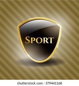Sport gold shiny badge